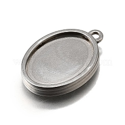 Cabochon-Fassungen für Anhänger aus Edelstahl 304 STAS-S181-02P-E