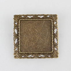 Weinlese Legierung  Broschennadeln cabochon lünette Fassungen PALLOY-N0085-03AB-NF