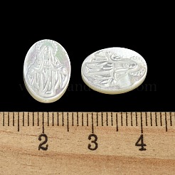 Geschnitzte natürliche weiße Muschel-Cabochons SSHEL-N038-08B