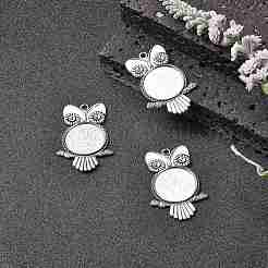 Tibetischer Stil Legierung Strass Anhänger Fassungen für Cabochon X-TIBEP-4494-AS-FF