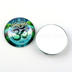 Yoga Thema Glas Cabochons X-GGLA-L011-25mm-19