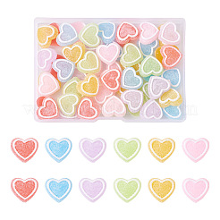 60 Stück 6 Farben Harz Cabochons Zubehör RESI-YS0001-03
