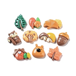 Cabochons aus undurchsichtigem Harz mit Herbstthema RESI-G084-16