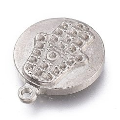 Anlaufgeschützte Anhänger aus Edelstahl 304 mit Strass-Fassungen STAS-H113-05P