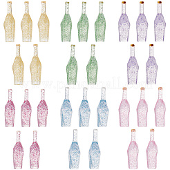 30 Stück transparente Flaschen-Cabochons aus Harz in 6 Farben CRES-GF0001-04
