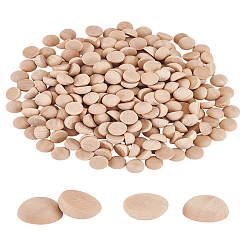250 Stück unbehandelte Naturholzcabochons WOOD-LP0001-10