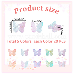 10 Set mit 5 Glitzer-Glascabochons in verschiedenen Farben. MRMJ-GA0001-22