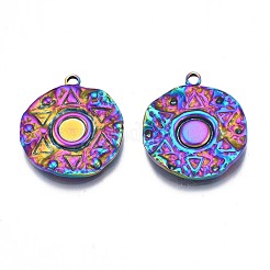 Rack-Plattierung Regenbogenfarbe Legierung Anhänger Cabochon-Einstellungen PALLOY-N163-186