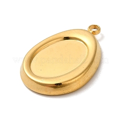 304 Edelstahl Anhänger Cabochon Fassungen für Emaille STAS-D013-01B-G