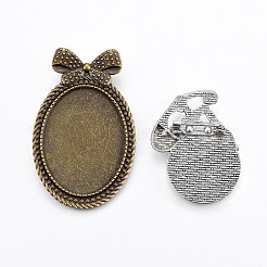 Tibetischer Stil Brosche Fassungen für Cabochon TIBE-MSMC009-01