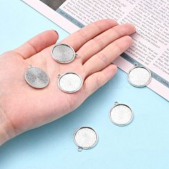 Nickelfrei tibetischen Stil Legierung Quadrat Anhänger cabochon Fassungen X-TIBEP-M022-45AS