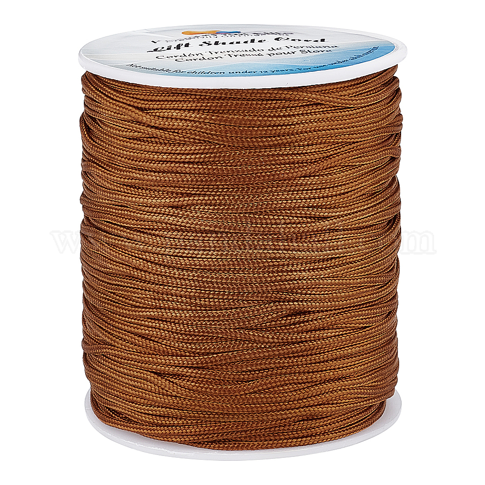 Wholesale PandaHall 100 Yards 1 5mm Camel Nylon Thread Brown Braided