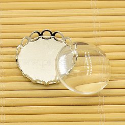 Mischarten tibetischen Stil Legierung hängenden Cabochon Lünette Fassungen KK-X0003-P-RS