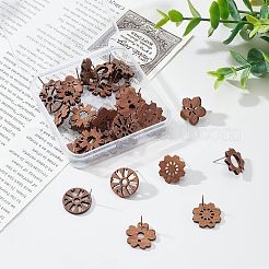 36 шт. 6 шт. фурнитура для сережек-гвоздиков из орехового дерева MAK-NB0001-11