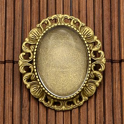 Elefantenkopf tibetischem Stil Legierung Anhänger Strass-Cabochon Fassungen DIY-X0187-AB-NF