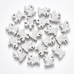 Legierung Emaille Bunny Cabochons PALLOY-T054-04