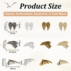 48 Stück 12 Stile tibetischen Stil Legierung Cabochons MRMJ-OC0003-84
