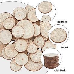 50 Stück unfertige Cabochons aus natürlichem Pappelholz WOOD-HY0001-02