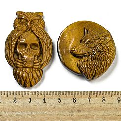 Halloween natürliche Tigerauge geschnitzte Cabochons G-U006-03