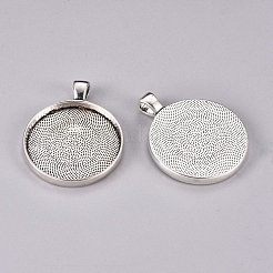 Aluminium-Anhänger Fassungen für Cabochons PALLOY-A13349-AS-RS