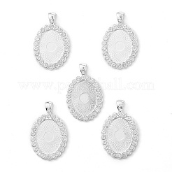 Oval Legierung Strass Anhänger Fassungen ALRI-T354-01S