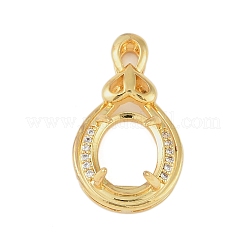 Cabochon-Anhänger mit Mikropavé aus Messing mit klaren Zirkonia-Anhängern KK-U026-01G