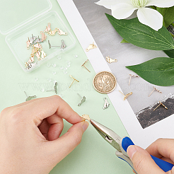 30 шт. 3 цвета 201 нержавеющая сталь фурнитура для сережек-гвоздиков STAS-DC0010-25