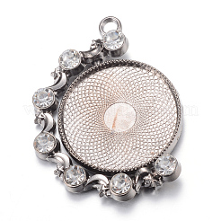 Drehbare Legierung Anhänger Cabochon tibetanische Stil Fassungen PALLOY-S087-009B