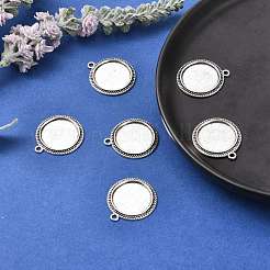 Nickelfrei tibetischen Stil Legierung Quadrat Anhänger cabochon Fassungen X-TIBEP-M022-34AS