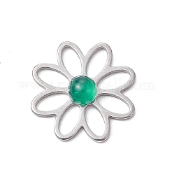 201 Edelstahl Pavé Edelstein Blumen Cabochons PALLOY-JF03492