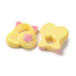 Undurchsichtige Cabochons aus Kunstharz mit Musikmotiven CRES-Z010-02C