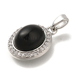 Anhänger aus Messing mit Mikropavé-Kubikzirkonia und Glas KK-K388-32P