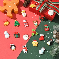 28 Stück 14 Stile DIY Weihnachtsthema undurchsichtige Weihnachtsharz-Cabochons FIND-YW0005-74