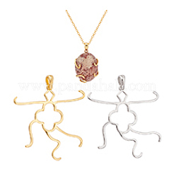 2 Farben 925 Sterling Silber Anhänger unregelmäßige Cabochon-Einstellungen STER-PH0002-02B