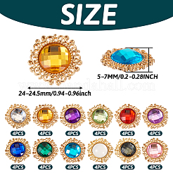 48 Stück 12 Farben Glas Cabochons GLAA-TA0001-52