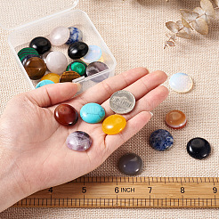 24 Stück Cabochons aus natürlichen und synthetischen Edelsteinen im 12-Stil G-FW0001-05