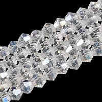 Прозрачные стеклянные бусины гальваническим пряди&nbsp;GLAA-F029-3mm-A13