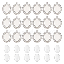 50 Stück chirurgischer Edelstahl 316 Anhänger Cabochon-Fassungen STAS-UN0049-60