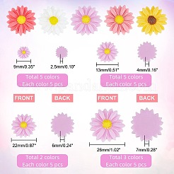 Flatback hair & Kostümzubehör Tassen Harz Blume Daisy Cabochons CRES-PH0003-18