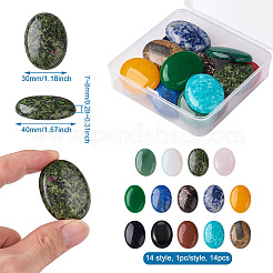 14 Stück gemischte Edelstein-Cabochons in 14 Stilen G-FW0001-06