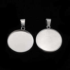 Cabochon-Fassungen für Anhänger aus Edelstahl 304 FIND-CJC0001-03G
