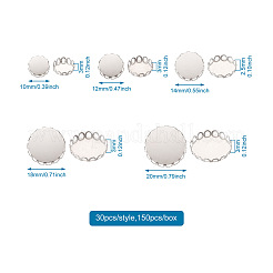 150 stücke 5 arten 316 chirurgischem edelstahl spitze rand lünette tassen STAS-CD0001-09