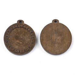 Hölzerne Anhänger Cabochon Fassungen WOOD-S044-12A