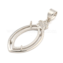 925 Sterling Silber Micro Pave klare Zirkonia aufgenähte Krappenfassungen STER-B005-08P