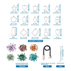 DIY UV / Epoxidharz Anhänger Halskette Herstellung Kits DIY-TA0008-72