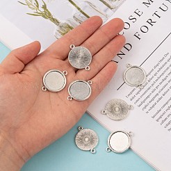 Tibetischen Stil Zinklegierung ovalen Anhänger Cabochons Fassungen X-TIBE-M022-09AS