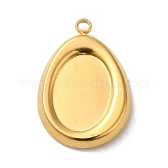 304 Edelstahl Anhänger Cabochon Fassungen für Emaille STAS-D013-01B-G