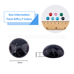 48 Stück 7 Farben synthetische Edelstein-Cabochons G-FH0002-33
