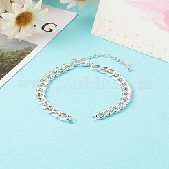 304 Edelstahl-Kettenarmband mit kubanischen Gliedern AJEW-JB01014