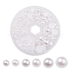 Perlkuppel-Cabochons aus Kunstleder mit 1 Box SACR-X0002-B